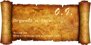 Orgován Imre névjegykártya